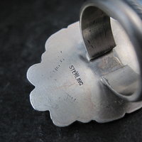 Michael Calladitto Navajo Turquoise & Sterling Silver Ring Size 8