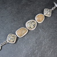 Heavy Sterling Silver Dalmatian and Picture Jasper Toggle Bracelet