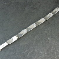 Vintage Southwestern Gemstone Inlay Bracelet Sterling Silver 6.75"