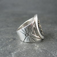 Vintage Sterling 14K Kokopelli Ring Size 6