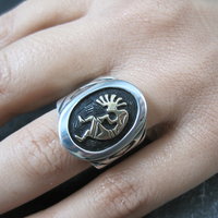 Vintage Sterling 14K Kokopelli Ring Size 6