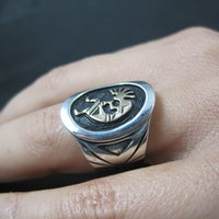 Vintage Sterling 14K Kokopelli Ring Size 6