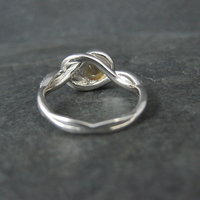 Citrine and White Zircon Ring in Sterling Silver Size 8