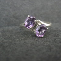 Toi et Moi Amethyst and Sterling Silver Ring Size 6