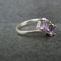 Toi et Moi Amethyst and Sterling Silver Ring Size 6