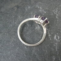 Toi et Moi Amethyst and Sterling Silver Ring Size 6