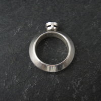 Vintage Carinated Sterling Silver Blue Spinel Ring Size 5.5