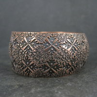 Wide Copper Cuff Bracelet Navajo Dakota Willie 6.5 Inches