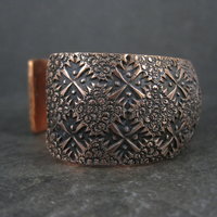 Wide Copper Cuff Bracelet Navajo Dakota Willie 6.5 Inches
