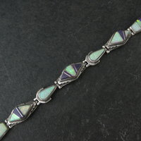 Calvin Begay Opal Sugilite Inlay Sterling Silver JP Link Bracelet