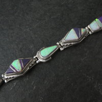 Calvin Begay Opal Sugilite Inlay Sterling Silver JP Link Bracelet
