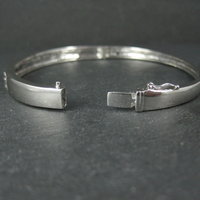 Sterling Silver Ruby Bangle Bracelet 7.25 Inches