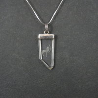 Vintage Sterling Silver Quartz Sagittarius Pendant Necklace