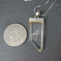 Vintage Sterling Silver Quartz Sagittarius Pendant Necklace