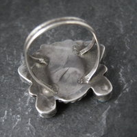 Vintage Southwestern Sterling Silver Inlaid Sunface Ring Size 10