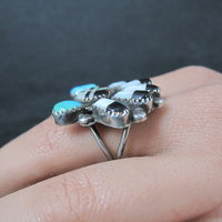 Vintage Southwestern Sterling Silver Inlaid Sunface Ring Size 10