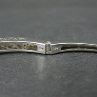 Pink Sapphire Bangle Bracelet Sterling Silver 7 Inches