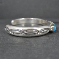 Navajo Kingman Turquoise Cuff Bracelet 6.5 Inches Sterling Silver Thomas Yazzie