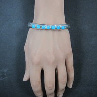 Navajo Kingman Turquoise Cuff Bracelet 6.5 Inches Sterling Silver Thomas Yazzie