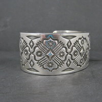 Heavy Thick Native American Sterling Cuff Bracelet 7 Inches Navajo Leander Tahe One of A Kind