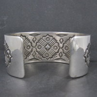 Heavy Thick Native American Sterling Cuff Bracelet 7 Inches Navajo Leander Tahe One of A Kind