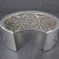 Heavy Thick Native American Sterling Cuff Bracelet 7 Inches Navajo Leander Tahe One of A Kind