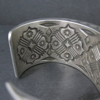 Heavy Thick Native American Sterling Cuff Bracelet 7 Inches Navajo Leander Tahe One of A Kind