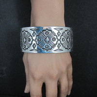 Heavy Thick Native American Sterling Cuff Bracelet 7 Inches Navajo Leander Tahe One of A Kind