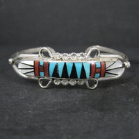 Dainty Zuni Inlay Cuff Bracelet 6.25 Inches