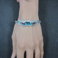 Dainty Zuni Inlay Cuff Bracelet 6.25 Inches