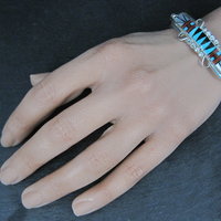 Dainty Zuni Inlay Cuff Bracelet 6.25 Inches