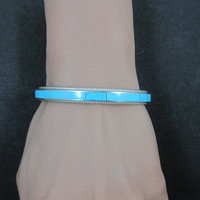 Native American Turquoise Inlay Cuff Bracelet 6 Inches Zuni