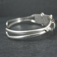 Dainty Zuni Sunface Inlay Cuff Bracelet 6.5 Inches