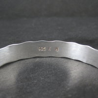 Sterling Silver and 8K Bamboo Bangle Bracelet 7.5 Inches