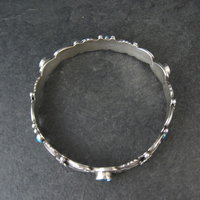 Southwestern Sterling Topaz Turquoise Bangle Bracelet
