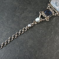 Vintage Sterling Quartz Sodalite Pearl Bracelet Sajen