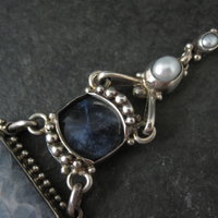 Vintage Sterling Quartz Sodalite Pearl Bracelet Sajen
