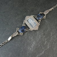 Vintage Sterling Quartz Sodalite Pearl Bracelet Sajen