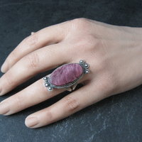 Vintage Southwestern Sterling Purple Spiny Oyster Ring Size 9 Signed