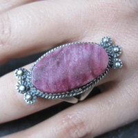 Vintage Southwestern Sterling Purple Spiny Oyster Ring Size 9 Signed