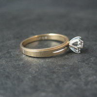 Simple Vintage 10K Diamond Illusion Solitaire Engagement Ring Size 6