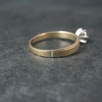 Simple Vintage 10K Diamond Illusion Solitaire Engagement Ring Size 6