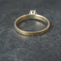 Simple Vintage 10K Diamond Illusion Solitaire Engagement Ring Size 6