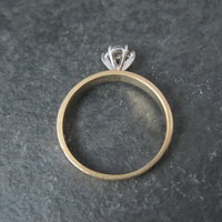 Simple Vintage 10K Diamond Illusion Solitaire Engagement Ring Size 6