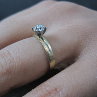 Simple Vintage 10K Diamond Illusion Solitaire Engagement Ring Size 6