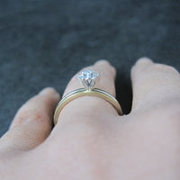 Simple Vintage 10K Diamond Illusion Solitaire Engagement Ring Size 6