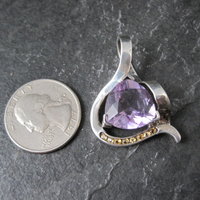 Huge Vintage Sterling Amethyst and Citrine Pendant