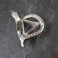 Huge Vintage Sterling Amethyst and Citrine Pendant