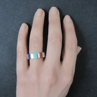 Vintage Inlaid Band Ring Southwestern Sterling Silver Size 7
