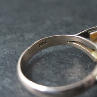 Large Antique Victorian 14K Smoky Quartz Ring Size 7